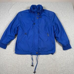 London Fog Vintage Blue Thinsulate Puffer Jacket Womens Small Funnel Neck Coat
